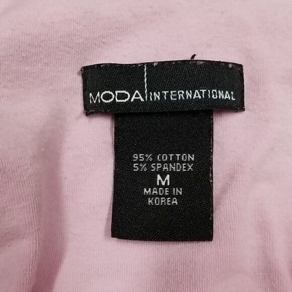 🎁5/$25 Moda International Shirt Women's Medium Pink Short Sleeve Exercise - Picture 5 of 5
